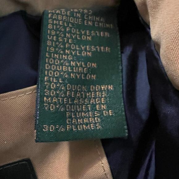 Timberland Weathergear Men's Duck Down Puffer Vest in Yellow Tan Size XL - Picture 5 of 6